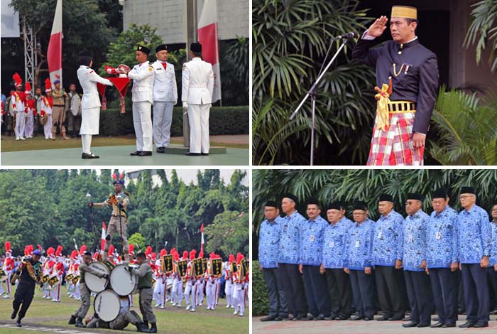 Baju Adat Mentan dan Drum Band STPP Bogor Semarakkan Upacara HUT RI di Kementan